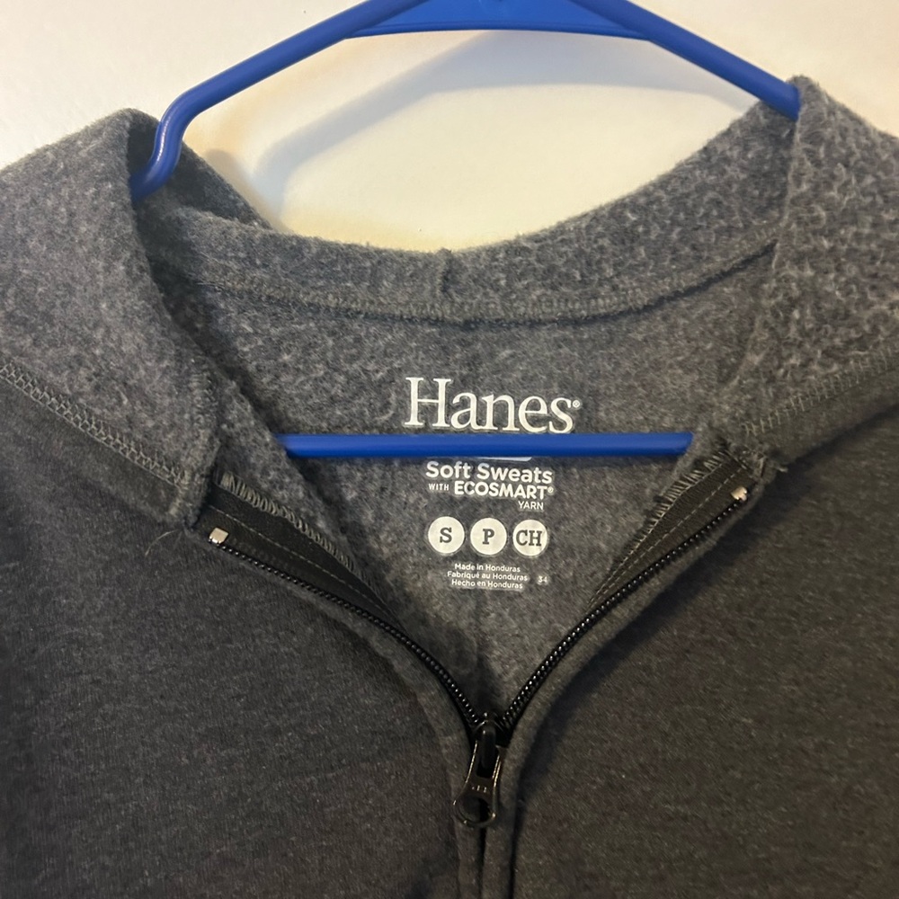 Hanes comfy gray zip-up sweatshirt hoodie small